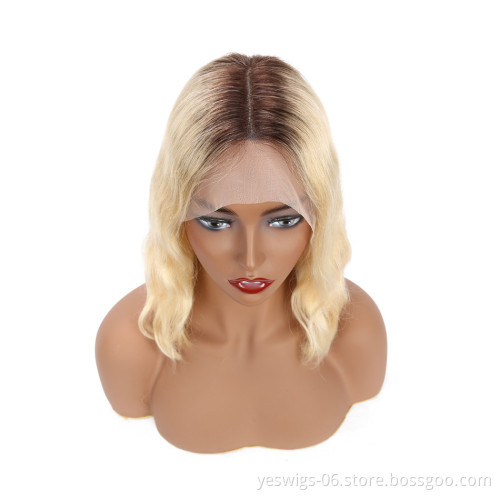 Yeswigs 10 Inch 12 Inch Short Bob Cut 1b 613 Blonde HD Swiss Lace Frontal Wig Real Mink Peruvian Human Virgin Hair Wig Bob Style